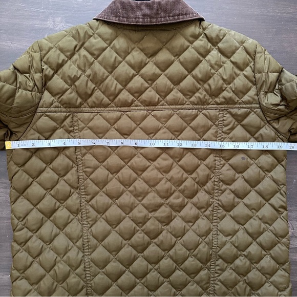 J. Crew Barn Jacket Size Small Quilted Olive Green Down Filled Lightweight - Picture 5 of 7